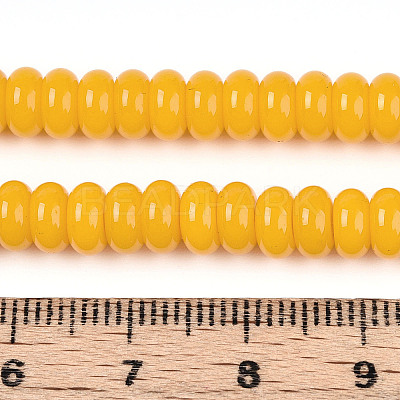 Opaque Spray Painted Glass Beads GLAA-ZX008-6mm-18K-1