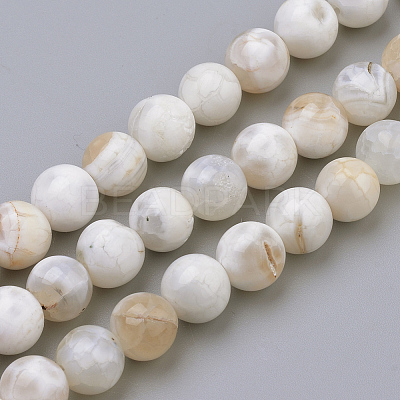 Natural Fire Crackle Agate Beads Strands X-G-S249-09-8mm-1