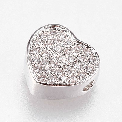 Brass Micro Pave Cubic Zirconia Beads LS-KK-I614-055P-1