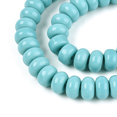 Opaque Spray Painted Glass Beads X-GLAA-ZX008-8mm-18R-1