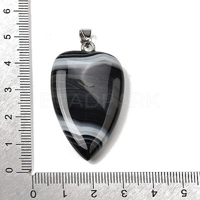Natural Black Banded Agate(Dyed & Heated) Pendants G-F820-04P-13-1