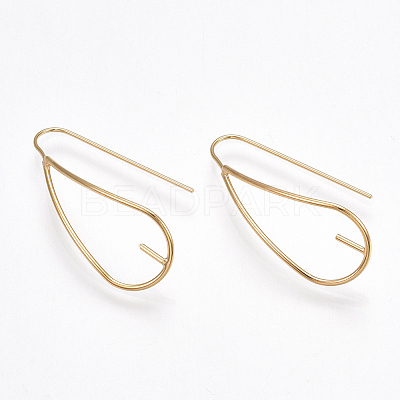 Brass Earring Hook X-KK-T038-303G-1