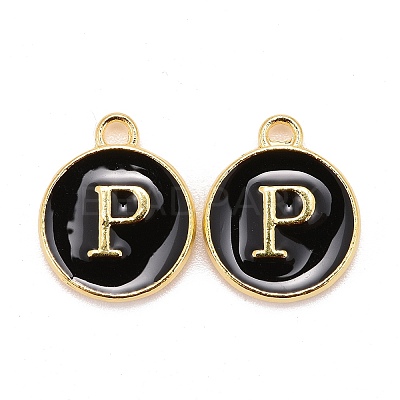 Golden Plated Alloy Charms LS-ENAM-S118-02P-1