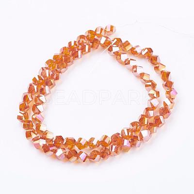 Electroplate Glass Beads Strands EGLA-R031-8mm-M-1