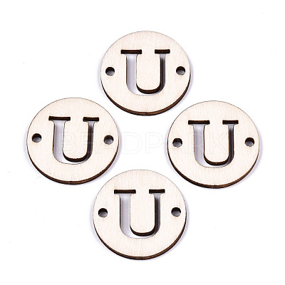 Unfinished Natural Poplar Wood Links Connectors WOOD-S045-140B-01U-1