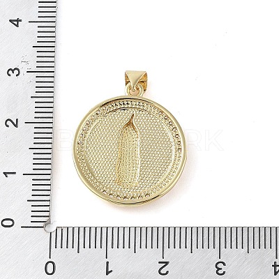 Brass Micro Pave Clear Cubic Zirconia Pendants KK-Q813-16G-G-1