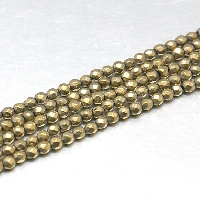 Natural Pyrite Beads Strands X-G-J002-19-1