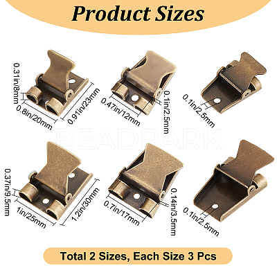 6Pcs 2 Style Iron Bolo Tie Slide Clasp IFIN-GF0001-25AB-1