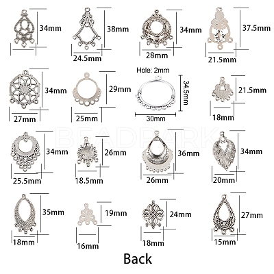 Tibetan Style Alloy Chandelier Components TIBE-SC0001-04AS-1