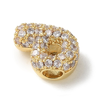 Brass Micro Pave Cubic Zirconia Beads KK-P290-61G-P-1