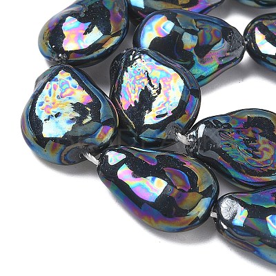 Electroplate Opaque Glass Imitation Pearl Strands EGLA-D302-02D-1