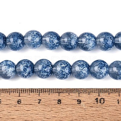 Transparent Half Spray Painted Glass Beads Strands LS-GLAA-Q110-02A-04-1