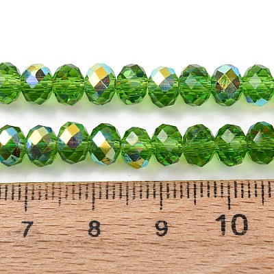 Electroplate Transparent Glass Beads Strands EGLA-A046-01B-03-1