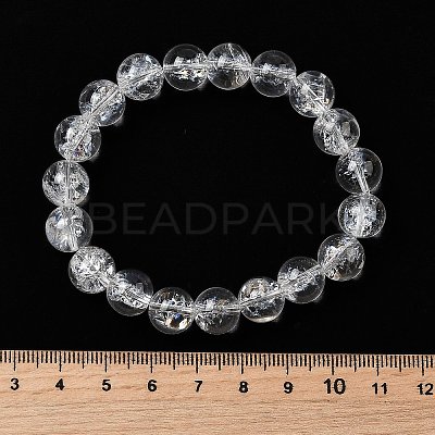 Natural Quartz Crystal Round Beads Stretch Bracelets for Women BJEW-L712-B03-10mm-1