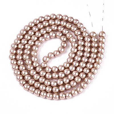Baking Paint Pearlized Glass Pearl Round Bead Strands HY-Q003-6mm-11-01-1
