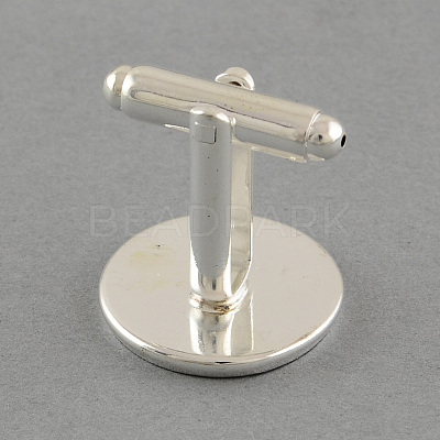 Flat Round Brass Cuff Settings KK-S132-16mm-KN001S-1