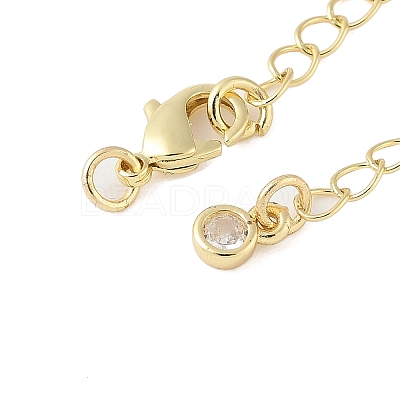 Brass Micro Pave Clear Cubic Zirconia Chain Extender KK-B148-10G-01-1