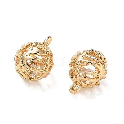 Brass Micro Pave Clear Cubic Zirconia Pendants KK-D261-01G-02-1