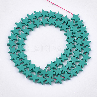 Spray Painted Non-magnetic Synthetic Hematite Beads Strands G-T116-21-04-1