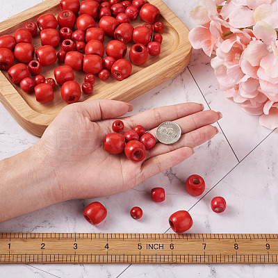 150Pcs 3 Styles Natural Wood Beads WOOD-TA0001-51-1