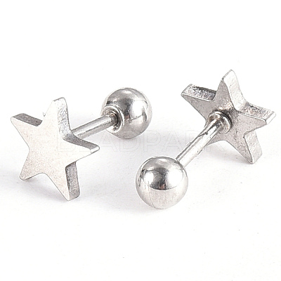 Tarnish Resistant 201 Stainless Steel Barbell Cartilage Earrings EJEW-R147-08-1