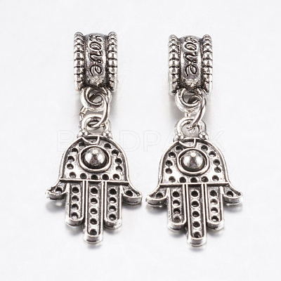 Tibetan Style Alloy European Dangle Charms PALLOY-F199-39AS-1