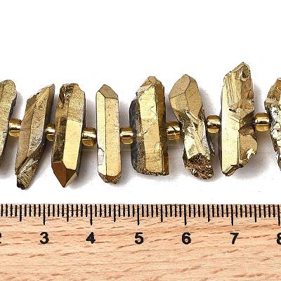 Electroplated Natural Quartz Crystal Beads Strands G-F800-B-1