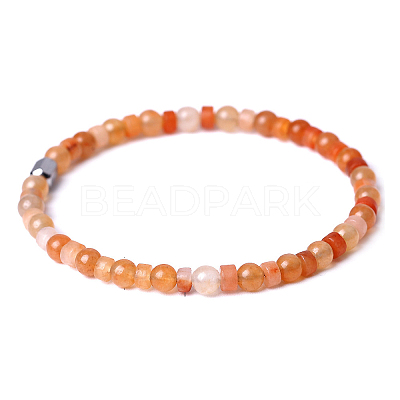 Natural Red Aventurine Beads Stretch Bracelets for Women Men PW-WG6A9BA-04-1