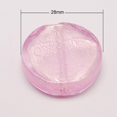 Handmade Silver Foil Lampwork Beads X-FOIL-S005-M-1