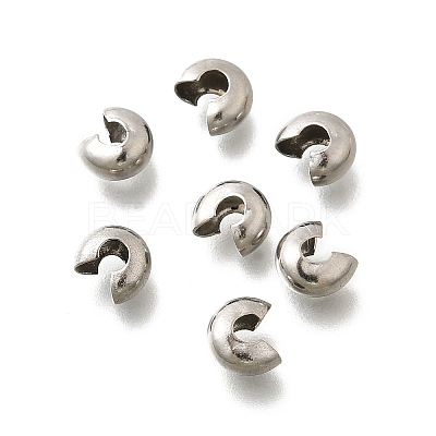 304 Stainless Steel Crimp Beads Covers X-STAS-P239-34P-05-1