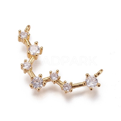 Brass Micro Pave Cubic Zirconia Pendants ZIRC-F099-20G-01-1