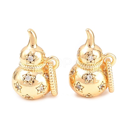 Brass Pave Clear Cubic Zirconia Pendants KK-L274-12G-1