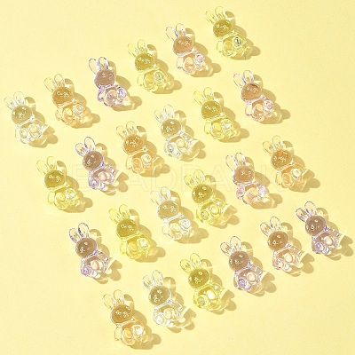 50Pcs 5 Colors Transparent Acrylic Beads MACR-FS0001-83-1