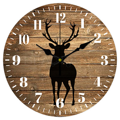 MDF Printed Wall Clock HJEW-WH0058-020-1