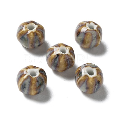 Vintage Porcelain Pumpkin Beads PORC-L080-H20-1
