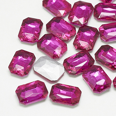 Pointed Back Glass Rhinestone Cabochons RGLA-T079-10x14mm-09-1
