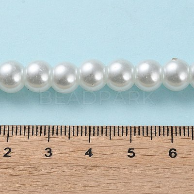 White Glass Pearl Round Loose Beads For Jewelry Necklace Craft Making X-HY-8D-B01-1