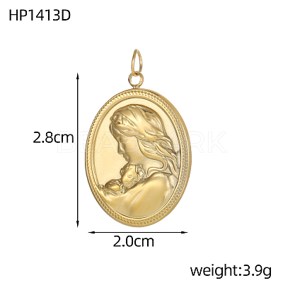 Religion 304 Stainless Steel Pendants STAS-OY005-72G-1