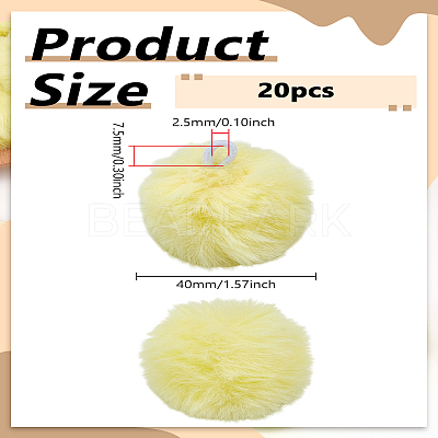 20Pcs Faux Rabbit Fur Soft Pompom Ball DIY-LP0006-31E-1