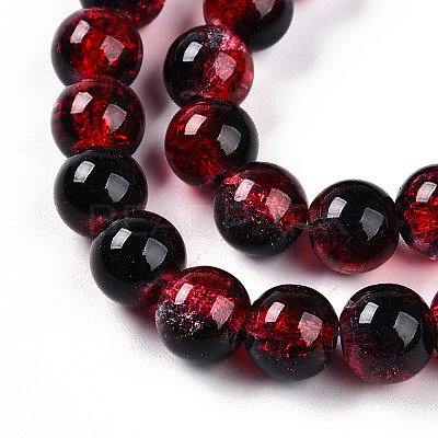 Transparent Crackle Glass Bead Strands GLAA-T025-8mm-02G-1