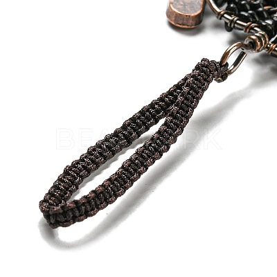 Natural Obsidian Chip Tree of Life Pendants Decoration G-F733-06H-1