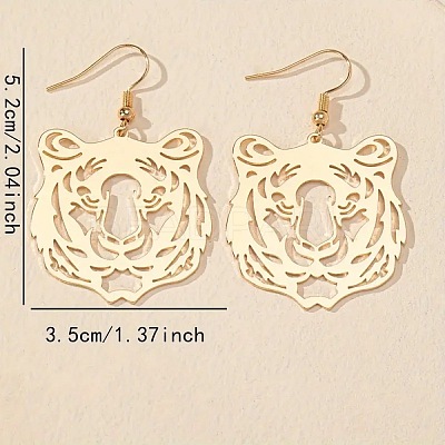 Tiger Head Alloy Dangle Earrings FS-WG96218-02-1