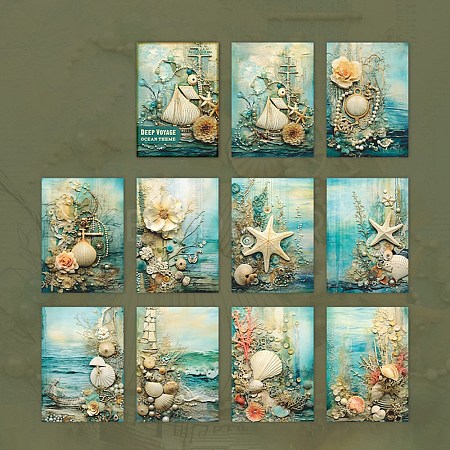 Ocean Theme Scrapbook Paper Pad Sets DIY-C082-01E-1