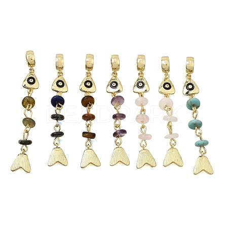 Brass Pave Cubic Zirconia Clear Cubic Zirconia & Gemstone & Enamel European Dangle Charms GG-CBA3401-01G-A-1