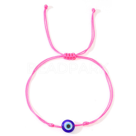 Glass Evil Eye Bead Braided Bracelets SG7290-8-1