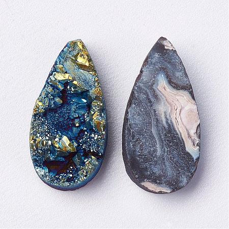 Electroplated Natural Druzy Agate Cabochons G-F389-G06-1