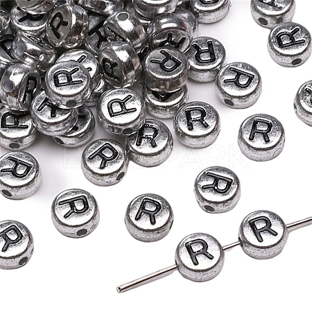 50Pcs Silver Plating Acrylic Beads PW-WG2E8AD-09-1
