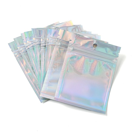 Rectangle Zip Lock Plastic Glitter Holographic Bags OPP-YW0001-03A-1