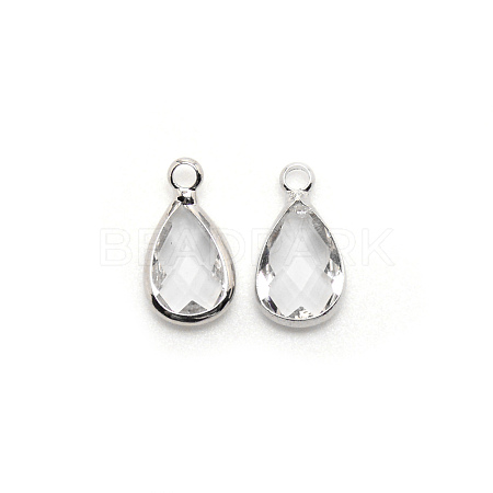 Faceted Glass Pendants FIND-WH0097-40D-1