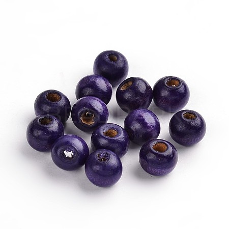 Dyed Wood Beads X-TB9MMY-13-1